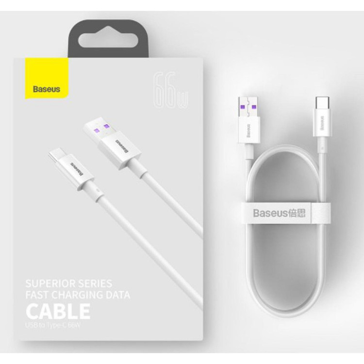 کابل USB به USB-C باسئوس مدل Superior Series Fast Charging (6A 66W) طول 1 متر